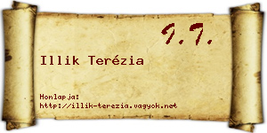 Illik Terézia névjegykártya